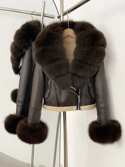 OFTBUY Short Faux Leather Fake Fur Inner Jacket Female New Winter Real Fox Fur Collar and Cuffs Clothes Women Thick Warm Coat