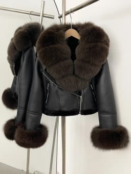 OFTBUY Short Faux Leather Fake Fur Inner Jacket Female New Winter Real Fox Fur Collar and Cuffs Clothes Women Thick Warm Coat