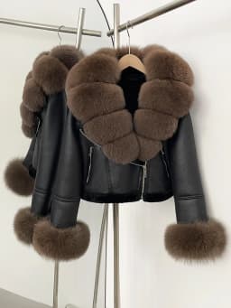 OFTBUY Short Faux Leather Fake Fur Inner Jacket Female New Winter Real Fox Fur Collar and Cuffs Clothes Women Thick Warm Coat