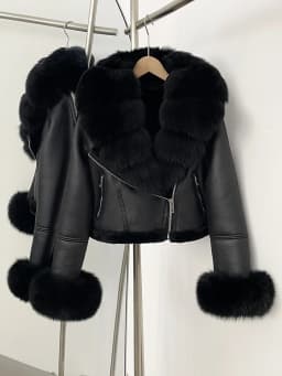 OFTBUY Short Faux Leather Fake Fur Inner Jacket Female New Winter Real Fox Fur Collar and Cuffs Clothes Women Thick Warm Coat