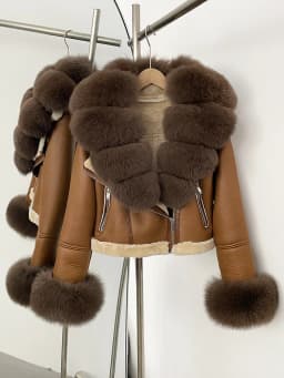OFTBUY Short Faux Leather Fake Fur Inner Jacket Female New Winter Real Fox Fur Collar and Cuffs Clothes Women Thick Warm Coat