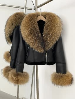 OFTBUY Short Faux Leather Fake Fur Inner Jacket Female New Winter Real Fox Fur Collar and Cuffs Clothes Women Thick Warm Coat
