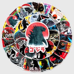 50PCS Godzilla DIY Cartoon Stickers Phone Trunk Refrigerator Waterproof Anime Stickers Anime Figure Toys Sticker Gift