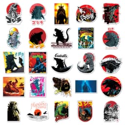 50PCS Godzilla DIY Cartoon Stickers Phone Trunk Refrigerator Waterproof Anime Stickers Anime Figure Toys Sticker Gift