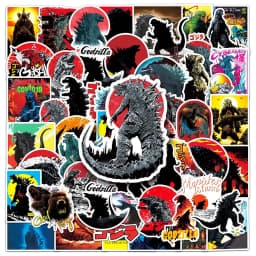 50PCS Godzilla DIY Cartoon Stickers Phone Trunk Refrigerator Waterproof Anime Stickers Anime Figure Toys Sticker Gift