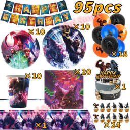 Monster Godzilled King Konged Birthday Party Supplies Plates Cup Napkin Balloon for Boys Party Favor Gift Baby Shower Decoration