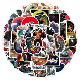 100Pcs/set New Anime Godzilla kawaii Figure Waterproof sticker model toys DIY Hand account stickers gifts