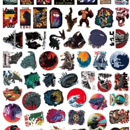 100Pcs/set New Anime Godzilla kawaii Figure Waterproof sticker model toys DIY Hand account stickers gifts
