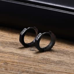 North Viking Hoop Earrings for men Stainless steel Octagon Runes Round Earrings Talisman Stylish Jewelry Viking Gifts for Male