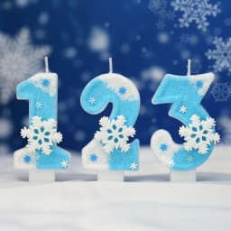 Frozen Birthday Candles 0-9 Number Glitter Blue Snowflake Cake Candle Kids Girls Birthday Party Cake Topper Decoration Supplies