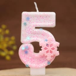 Frozen Birthday Candles 0-9 Number Glitter Blue Snowflake Cake Candle Kids Girls Birthday Party Cake Topper Decoration Supplies