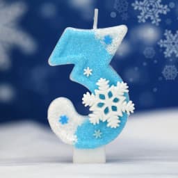 Frozen Birthday Candles 0-9 Number Glitter Blue Snowflake Cake Candle Kids Girls Birthday Party Cake Topper Decoration Supplies