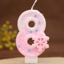 Frozen Birthday Candles 0-9 Number Glitter Blue Snowflake Cake Candle Kids Girls Birthday Party Cake Topper Decoration Supplies