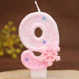 Frozen Birthday Candles 0-9 Number Glitter Blue Snowflake Cake Candle Kids Girls Birthday Party Cake Topper Decoration Supplies