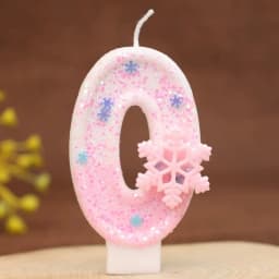 Frozen Birthday Candles 0-9 Number Glitter Blue Snowflake Cake Candle Kids Girls Birthday Party Cake Topper Decoration Supplies