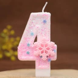 Frozen Birthday Candles 0-9 Number Glitter Blue Snowflake Cake Candle Kids Girls Birthday Party Cake Topper Decoration Supplies
