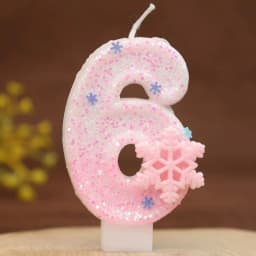 Frozen Birthday Candles 0-9 Number Glitter Blue Snowflake Cake Candle Kids Girls Birthday Party Cake Topper Decoration Supplies