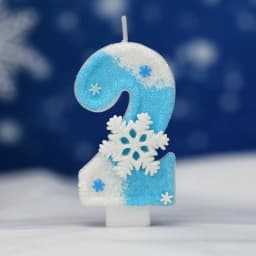 Frozen Birthday Candles 0-9 Number Glitter Blue Snowflake Cake Candle Kids Girls Birthday Party Cake Topper Decoration Supplies
