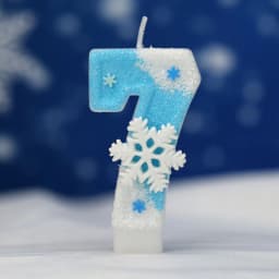 Frozen Birthday Candles 0-9 Number Glitter Blue Snowflake Cake Candle Kids Girls Birthday Party Cake Topper Decoration Supplies