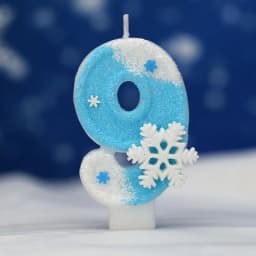 Frozen Birthday Candles 0-9 Number Glitter Blue Snowflake Cake Candle Kids Girls Birthday Party Cake Topper Decoration Supplies