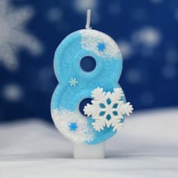 Frozen Birthday Candles 0-9 Number Glitter Blue Snowflake Cake Candle Kids Girls Birthday Party Cake Topper Decoration Supplies