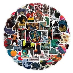 50pcs Godzilla Vs Kong Stickers King of The Monsters Laptop Logo Decal Macbook Cup Guitar Luggage Fridge Skateboard Bicycle Gift