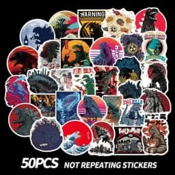 50pcs Godzilla Vs Kong Stickers King of The Monsters Laptop Logo Decal Macbook Cup Guitar Luggage Fridge Skateboard Bicycle Gift