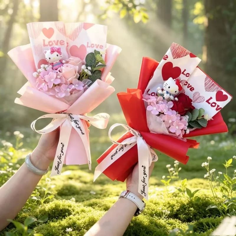 Artificial Flowers Creative Sanrio Hellokitty Bouquets Christmas Birthday Valentine Mother's Day Graduation Gifts