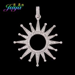Juya 18K Gold Plated Cubic Zirconia Floating Flower Key Pendant Necklace Handmade Women Chocker Necklace Birthday Gift Jewerlry