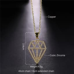 Juya 18K Gold Plated Cubic Zirconia Floating Flower Key Pendant Necklace Handmade Women Chocker Necklace Birthday Gift Jewerlry