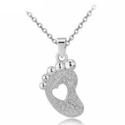 Juya 18K Gold Plated Cubic Zirconia Floating Flower Key Pendant Necklace Handmade Women Chocker Necklace Birthday Gift Jewerlry