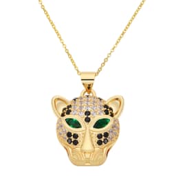 Juya 18K Gold Plated Cubic Zirconia Floating Flower Key Pendant Necklace Handmade Women Chocker Necklace Birthday Gift Jewerlry