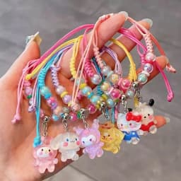 Cute KT Cat Kumi Adjustable Hand Woven Polyester Cartoon Character Charm Rope, Gifts, Festivals, Parties, Travel Rewards