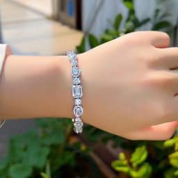 CWWZircons Luxury Geometric African Cubic Zirconia Bridal Wedding Engagement Bracelet for Women Silver Color Party Jewelry S0173