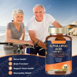 Alpha Lipoic Acid 6-in-1 Formula 1000mg,Antioxidant,Immunity,Energy Support,with Turmeric,Selenium,Vitamin C, E & B12,120 Count