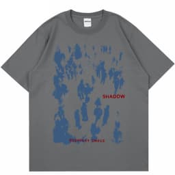 Harajuku Graphic Summer Oversized Men Short Sleeve Tshirts People Shadow Print T Shirt Streetwear Casual Cotton Tops Hip Hop Tee