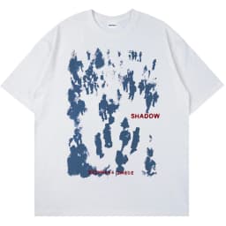Harajuku Graphic Summer Oversized Men Short Sleeve Tshirts People Shadow Print T Shirt Streetwear Casual Cotton Tops Hip Hop Tee