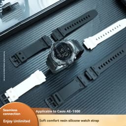 For Casio 3502 AE-1500 resin Watchband AE-1500WHX-1AVDF/DW-291/W-737 silicone watch strap 18mm Convex sports bracelet