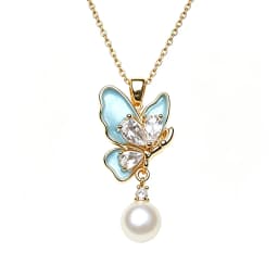 Blue Real Natural Freshwater Pearl Pendant Woman,White Cultured 925 Silver Pearl Pendant Wife Mother Engagement Gift Pink Black