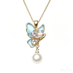 Blue Real Natural Freshwater Pearl Pendant Woman,White Cultured 925 Silver Pearl Pendant Wife Mother Engagement Gift Pink Black