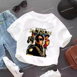Vintage Michael Jackson Graphic T-shirt Summer Tops Short Sleeve Boys Clothes Fashion Hip Hop Casual Shirts Birthday Gifts Tees