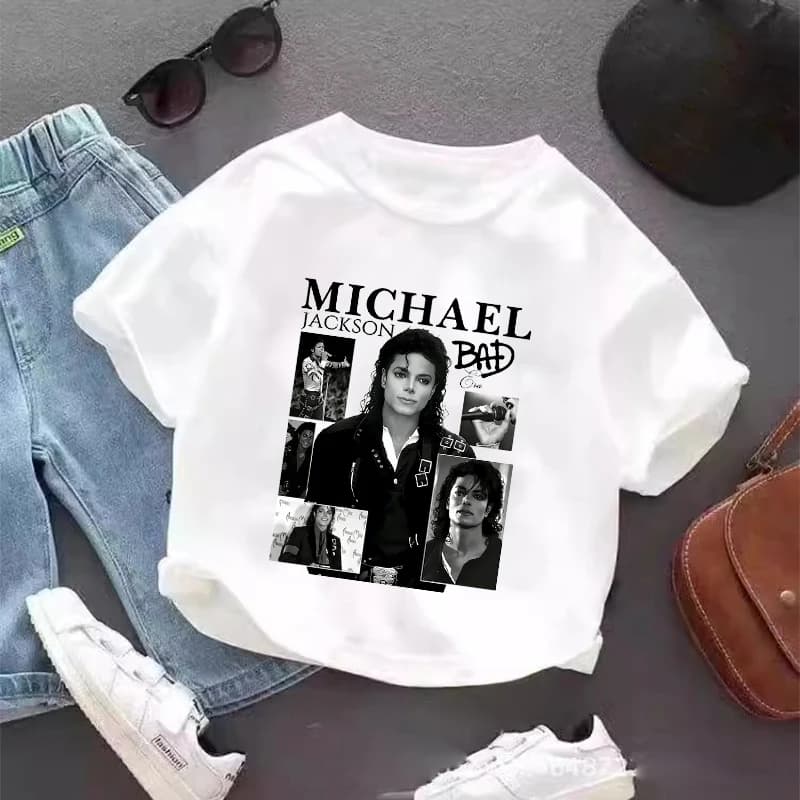 Vintage Michael Jackson Graphic T-shirt Summer Tops Short Sleeve Boys Clothes Fashion Hip Hop Casual Shirts Birthday Gifts Tees