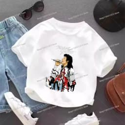 Vintage Michael Jackson Graphic T-shirt Summer Tops Short Sleeve Boys Clothes Fashion Hip Hop Casual Shirts Birthday Gifts Tees