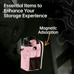 Magnetic Gym Bag Large Capacity Magnetic Carrier Bag With Phone Pocket Portable Gym Water Bottle Pouch Gym Accessories Organizer
