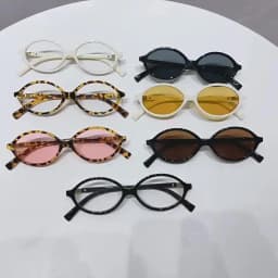 Y2K Style Oval Women'S Glasses Small Frame Fashionable Vintage with Decorate Function for Women Men