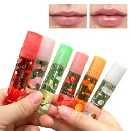 6 Color Plumping Clear Lip Oil Mirror Water Lip Gloss Lip Glaze Transparent Liquid Lipstick Moisturizing Fruit Lips Care Make Up