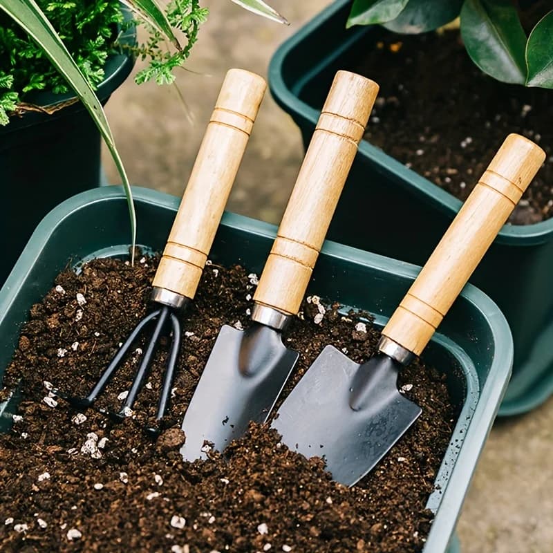 Garden Tool Set Mini Gardening Kit with Rake Trowel and Shovel for Succulent Plants and Soil Cultivation
