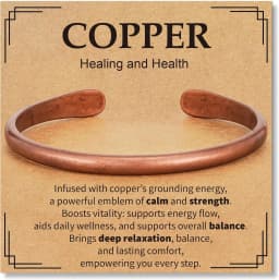 Pure Copper Bracelets for Women Men Waterproof Healing Cuff Bracelets Adjustable Chunky Healing Copper Bangle Jewelry Gifts