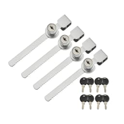 4Pcs Sliding Glass Door Lock Display Case Lock Ratchet Lock with Chrome Finish, Security, Keyed Alike Showcase Display