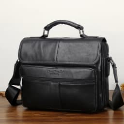 New men's genuine leather briefcase retro style cowhide crossbody bag large-capacity shoulder bag multi-functional handbag